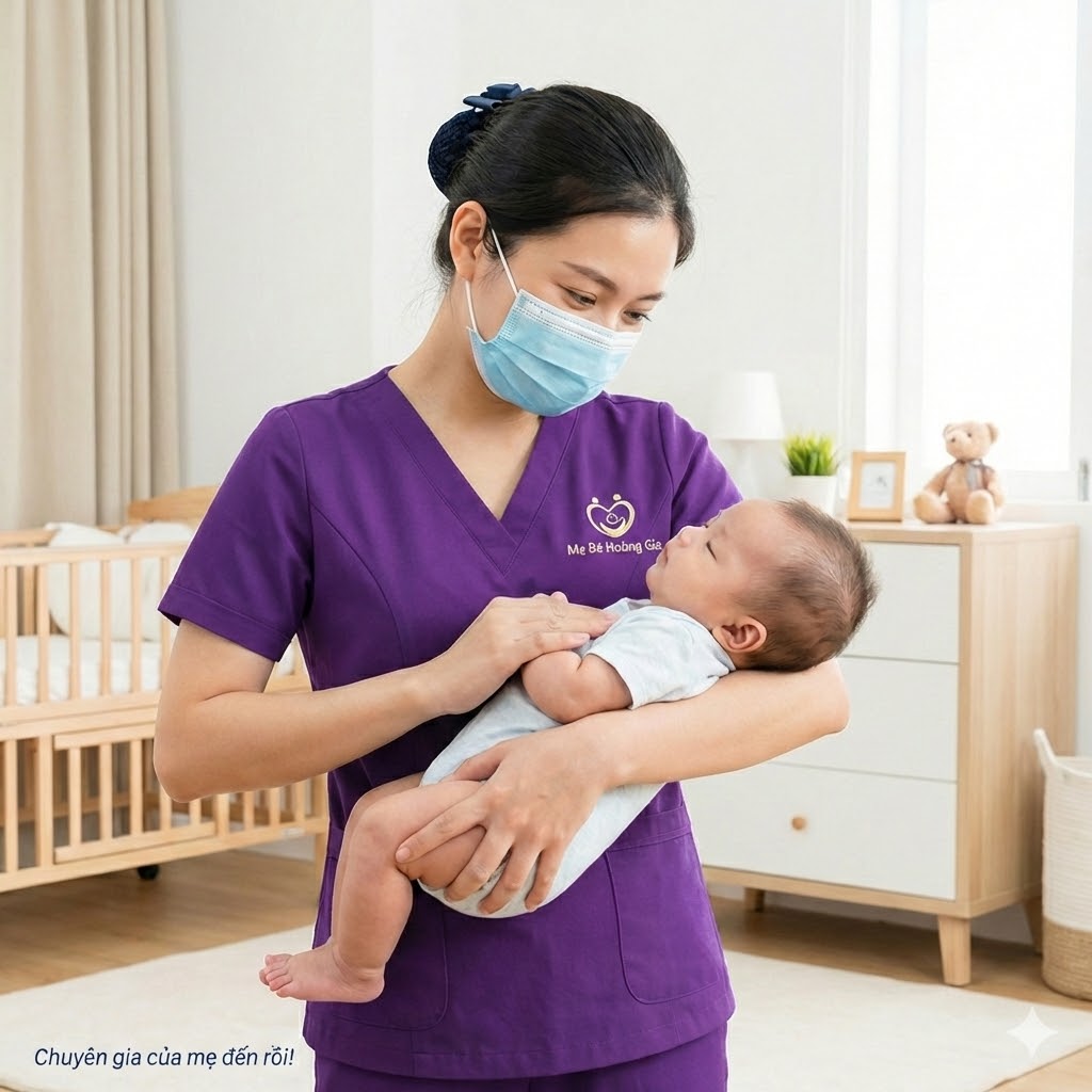 mẹ sinh mổ khó có sữa ngay - chuyên gia Mẹ Bé Hoàng Gia hỗ trợ chăm sóc bé sơ sinh sau sinh mổ