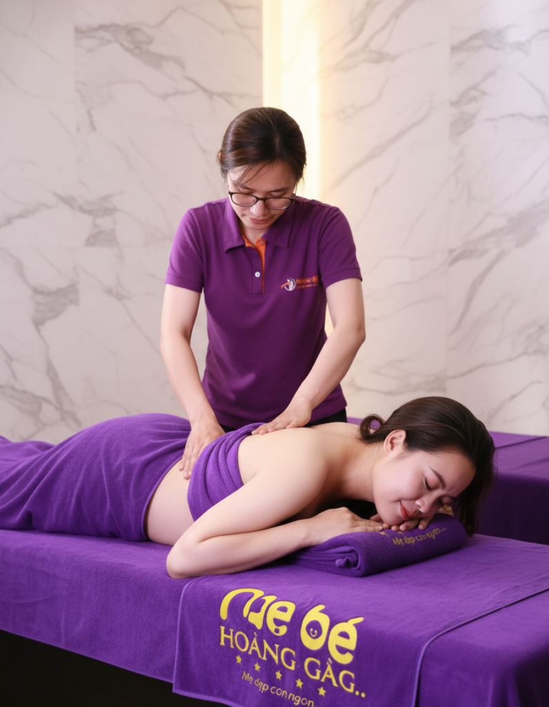 Đội ngũ chuyên viên Hoàng Gia massage lưng cho mẹ bầu tại nhà HCM chuẩn y khoa